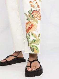 ETRO jean droit à fleurs