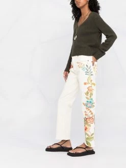ETRO jean droit à fleurs