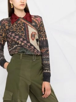 ETRO pull en maille intarsia