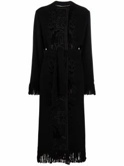 ETRO manteau frangé à broderies