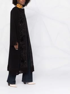 ETRO manteau frangé à broderies