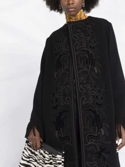 ETRO manteau frangé à broderies