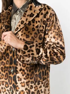ETRO manteau boutonné à motif léopard