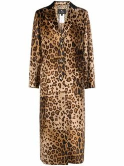 ETRO manteau boutonné à motif léopard