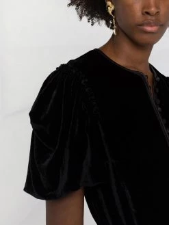 ETRO robe longue frangée en velours