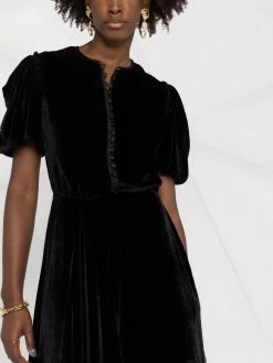 ETRO robe longue frangée en velours