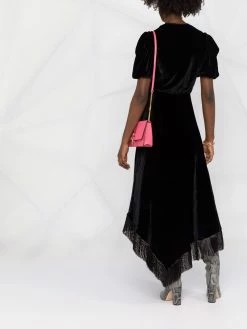 ETRO robe longue frangée en velours