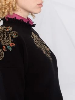 ETRO pull en laine vierge à broderies