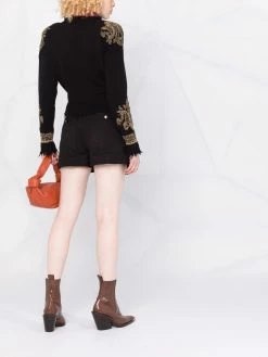 ETRO pull en laine vierge à broderies