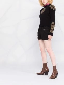 ETRO pull en laine vierge à broderies