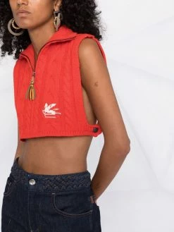 ETRO débardeur crop en maille torsadée