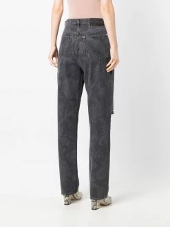 ETRO jean droit à effet usé