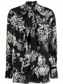 ETRO blouse en soie à col lavallière