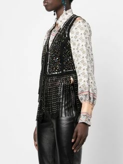 ETRO veston en daim à franges