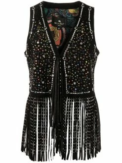 ETRO veston en daim à franges