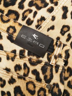 ETRO jean à imprimé léopard