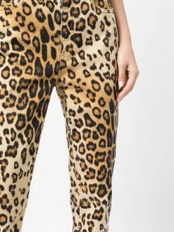 ETRO jean à imprimé léopard
