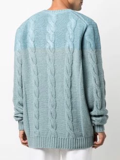 ETRO pull bicolore en maille torsadée