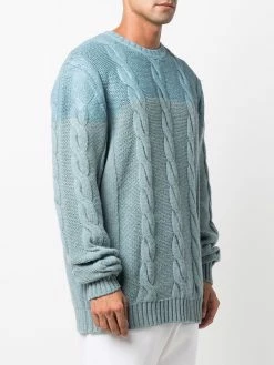 ETRO pull bicolore en maille torsadée