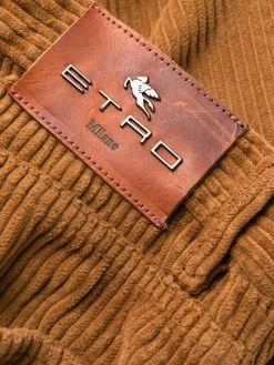 ETRO pantalon droit en velours côtelé