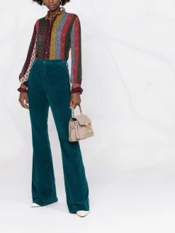 ETRO pantalon évasé en velours côtelé