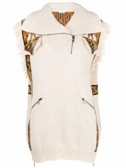 ETRO débardeur frangé en maille intarsia