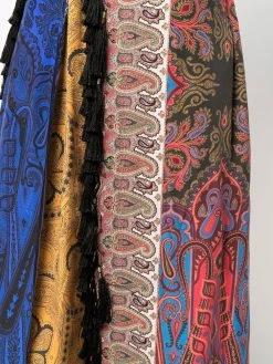 ETRO robe longue frangée à motif cachemire