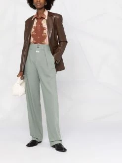 ETRO pantalon taille-haute à plis