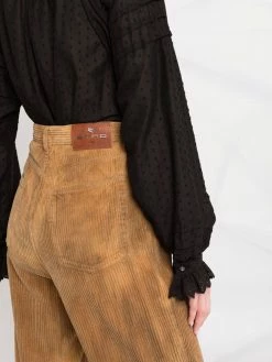 ETRO jean en velours côtelé à taille haute