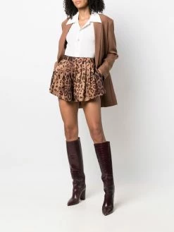 ETRO short en soie à imprimé léopard