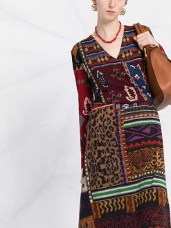 ETRO robe en maille à motif en jacquard