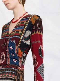 ETRO robe en maille à motif en jacquard