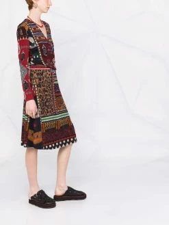 ETRO robe en maille à motif en jacquard