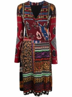 ETRO robe en maille à motif en jacquard