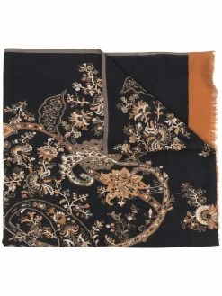 ETRO écharpe en soie mélangé à motif cachemire