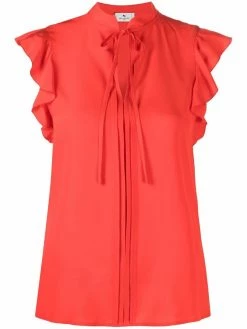 ETRO haut sans manches à volants