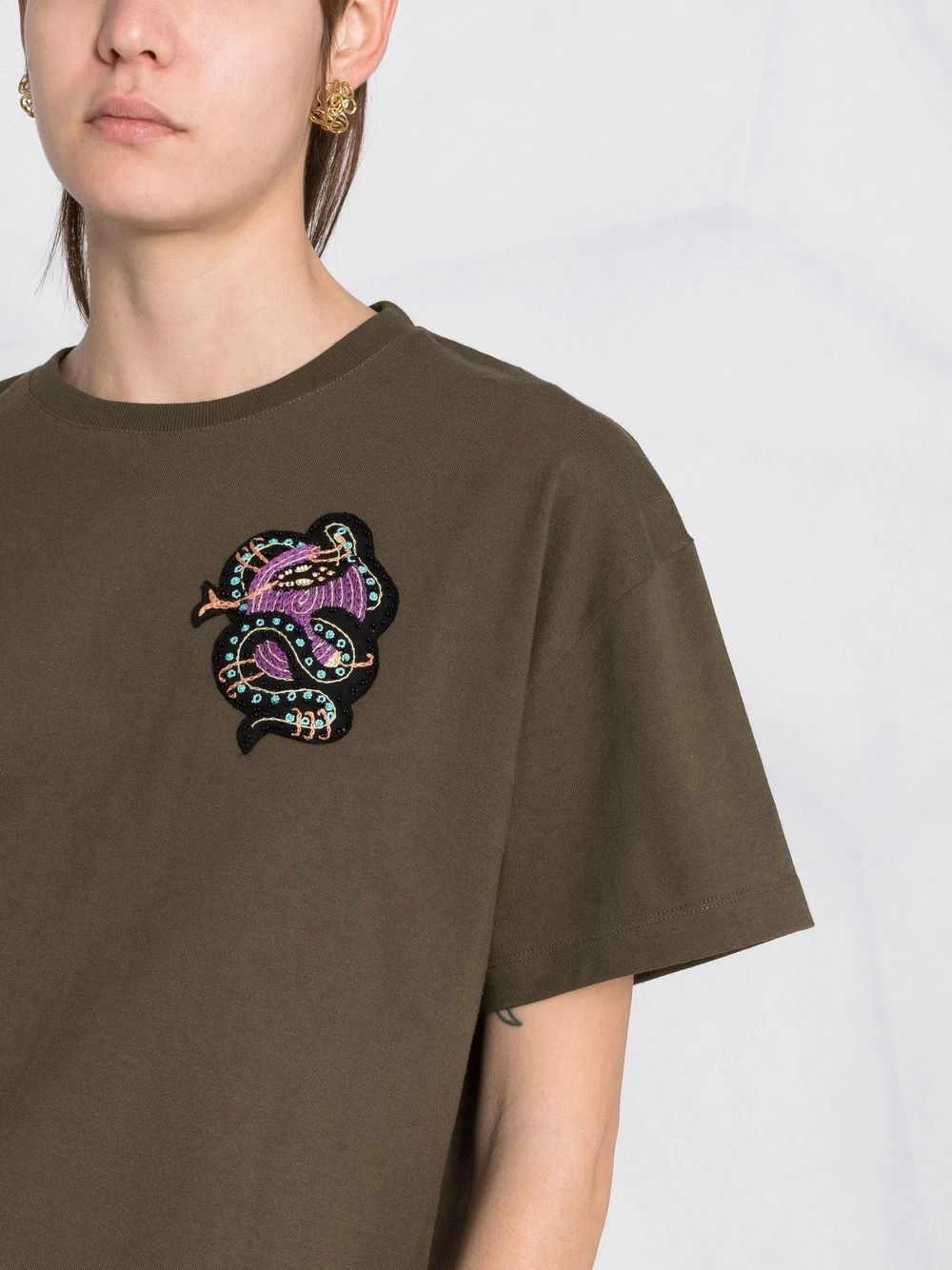 ETRO T shirt oversize à patch brodé de perles Garantie De Qualité 100% t-shirts & jerseys femme 5 ETRO t-shirt oversize à patch brodé de perles