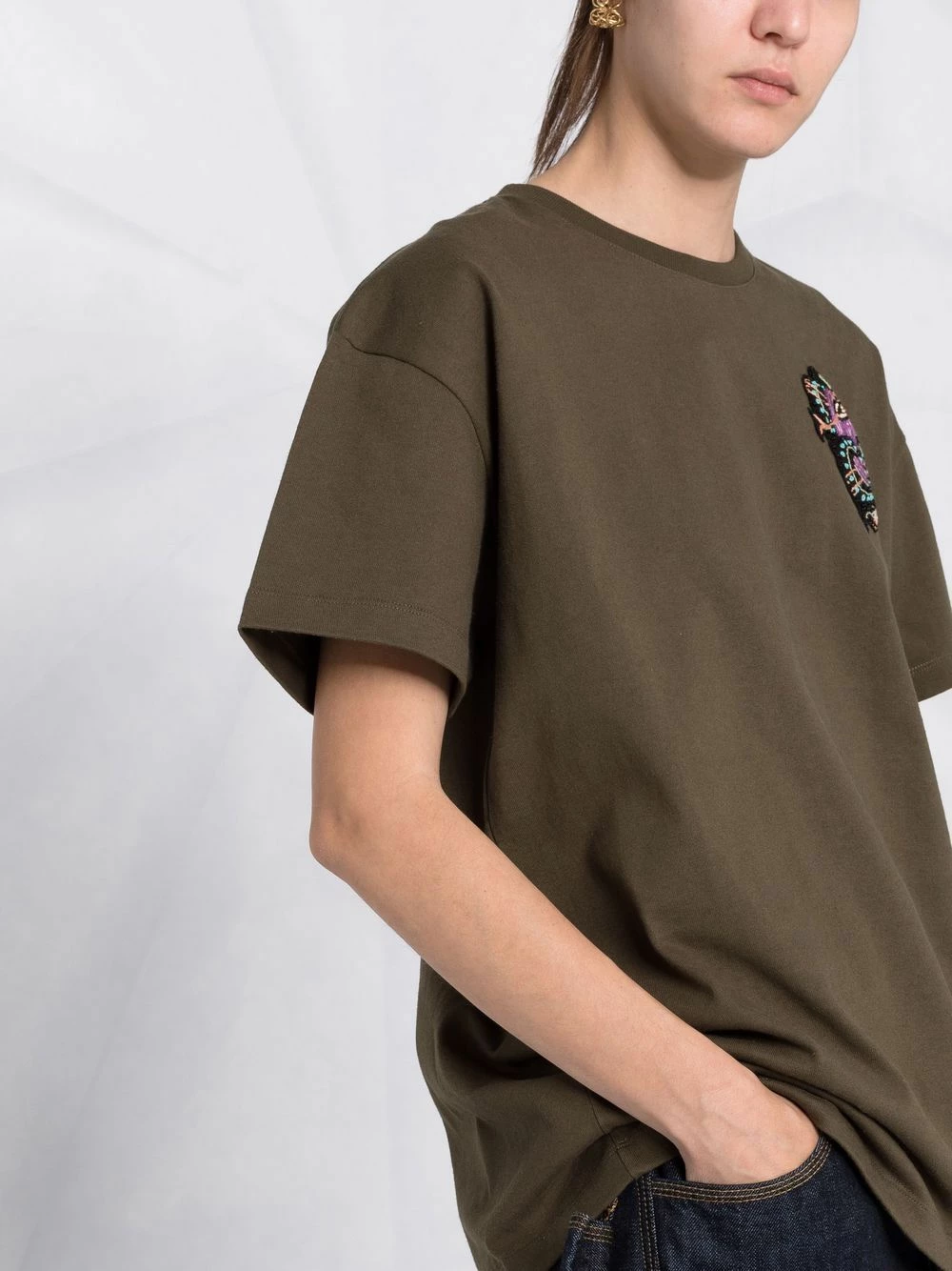 ETRO T shirt oversize à patch brodé de perles Garantie De Qualité 100% t-shirts & jerseys femme 3 ETRO t-shirt oversize à patch brodé de perles