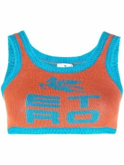 ETRO haut crop en maille bicolore