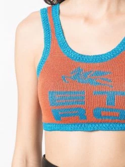 ETRO haut crop en maille bicolore