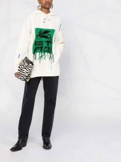 ETRO pull en maille torsadée à capuche