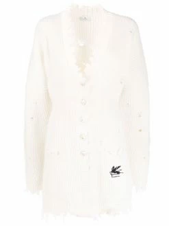 ETRO cardigan nervuré à bords francs