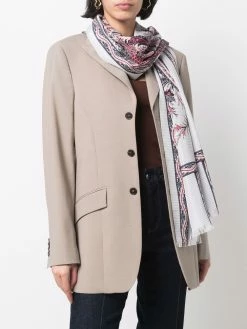 ETRO écharpe en soie à fleurs brodées