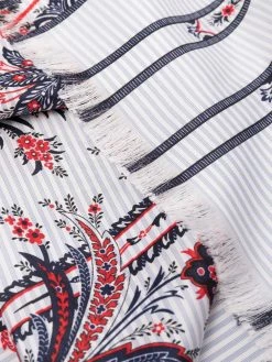 ETRO écharpe en soie à fleurs brodées