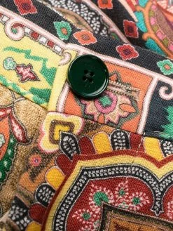 ETRO pantalon en lin à imprimé cachemire