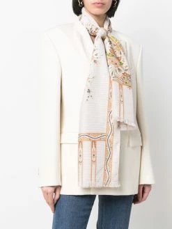 ETRO écharpe en soie à fleurs brodées