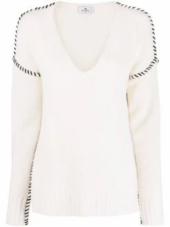 ETRO pull nervuré à coutures contrastantes