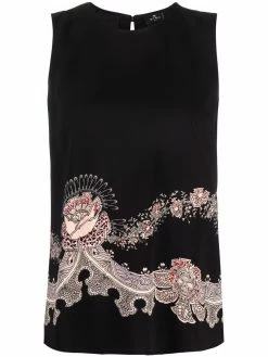 ETRO haut sans manches à imprimé graphique