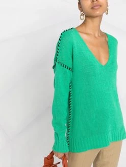 ETRO pull nervuré à coutures contrastantes