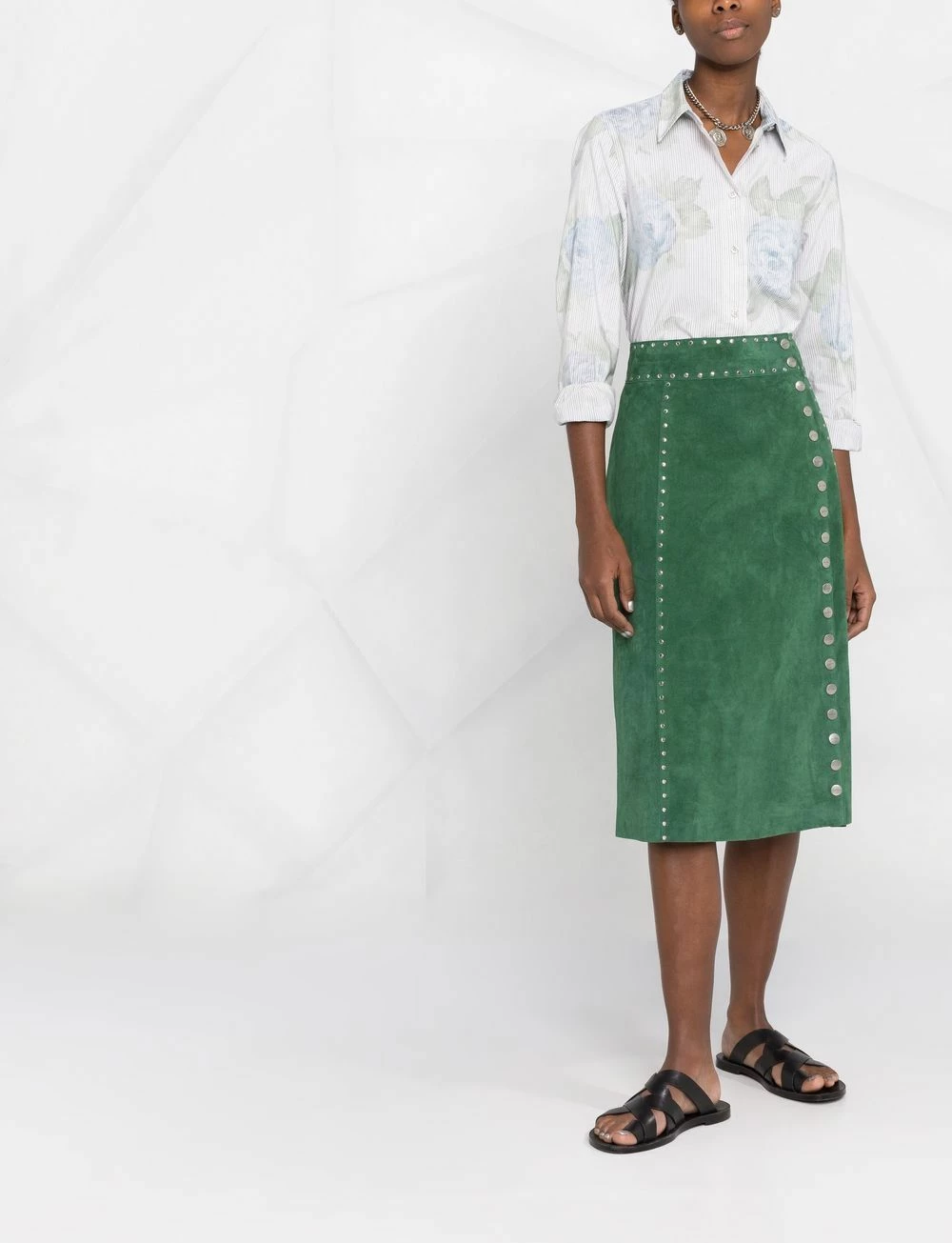 Première Qualité ETRO Jupe en daim à détails de clous jupes trapèze femme 2 ETRO jupe en daim à détails de clous